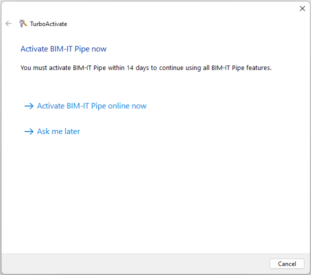 Activate BIM-IT Pipe